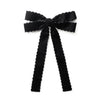Halo Luxe Opaline Velvet Scalloped Long Tail Clip - Black