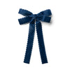 Halo Luxe Opaline Velvet Scalloped Long Tail Clip - Navy