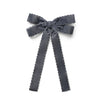 Halo Luxe Opaline Velvet Scalloped Long Tail Clip - Gray