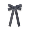 Halo Luxe Opaline Velvet Scalloped Long Tail Clip - Charcoal
