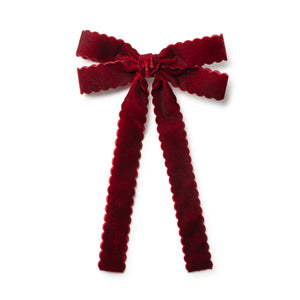 Red velvet bow CLIP on a white background
