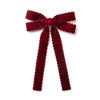 Halo Luxe Opaline Velvet Scalloped Long Tail Clip - Ruby