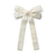 Halo Luxe Opaline Velvet Scalloped Long Tail Clip - Ivory