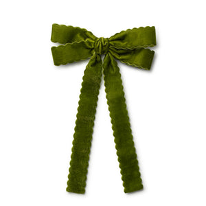 Green Velvet Hair Clip in a bow shape