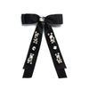 Halo Luxe  Rock Candy Rhinestone Embellished Satin Bow Clip - Black
