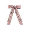 Halo Luxe  Rock Candy Rhinestone Embellished Satin Bow Clip - Mauve