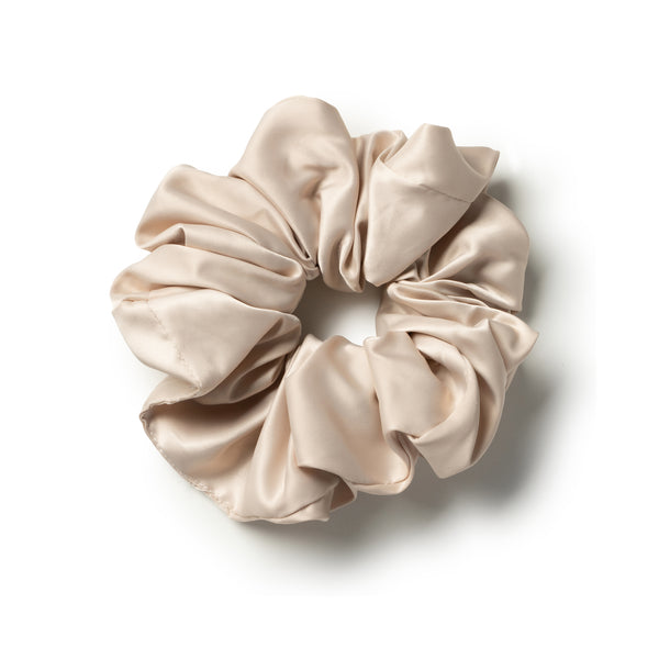 Halo Luxe Rosa Vintage Satin Scrunchie - Champagne