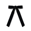 Halo Luxe Rosette Velvet Long Tail Clip - Black