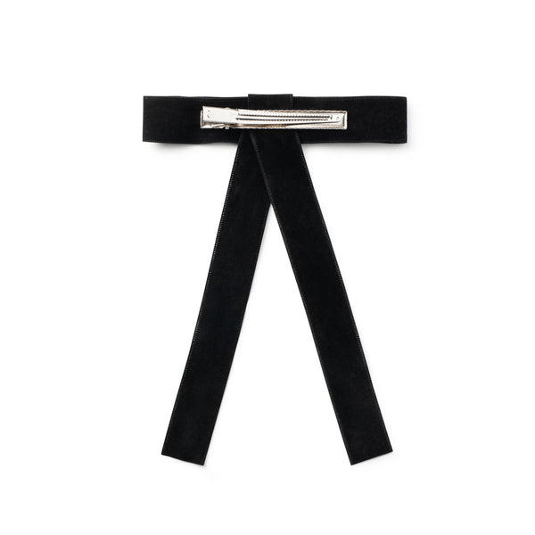 Halo Luxe Scarlett Suede Long Tail Clip - Black