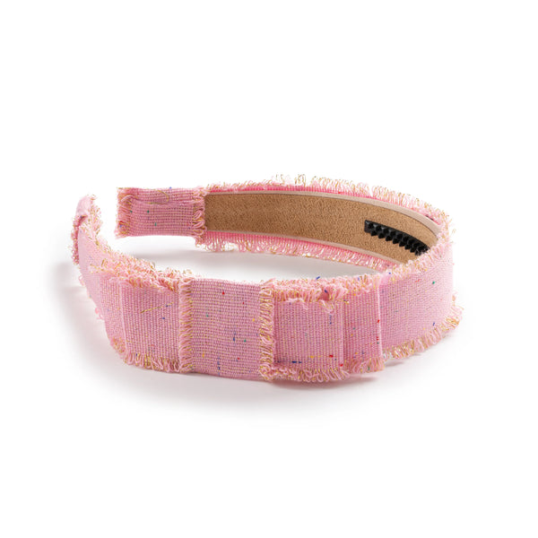 Sweetie Linen Fringe Headband - Hot Pink