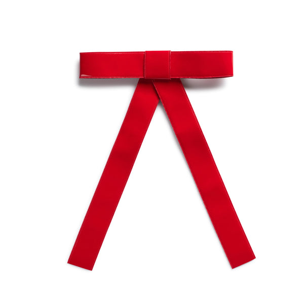 Taffy Patent Leather Bow Clip - Red
