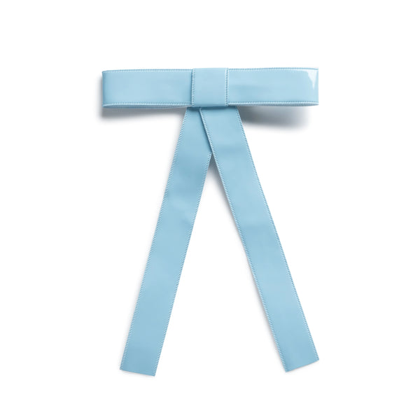 Halo Luxe Taffy Patent Leather Bow Clip - Powder Blue