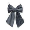 Halo Luxe Vivienne Studded Velvet Medium Hair Clip - Charcoal