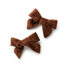Halo Luxe Vivienne Studded Velvet Double Clip Set- Chocolate