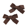 Halo Luxe Abigail Luxe Corduroy Double Clip Set - Brown