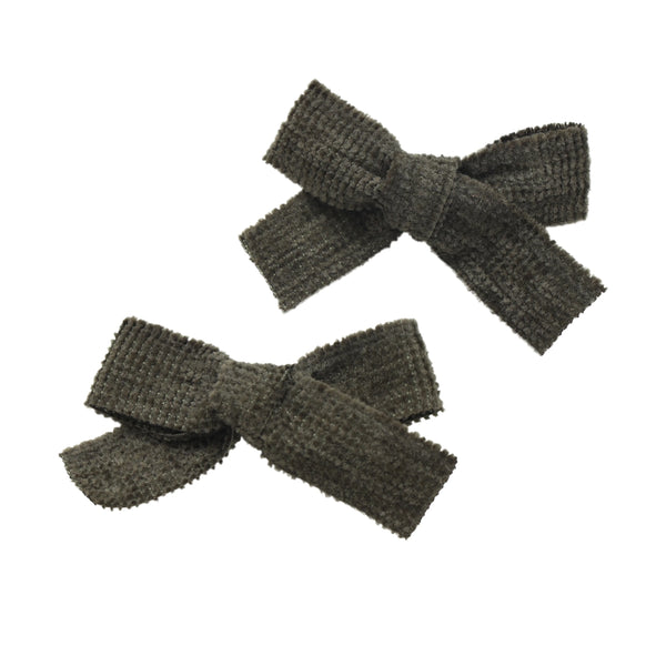 Halo Luxe Abigail Luxe Corduroy Double Clip Set - Olive