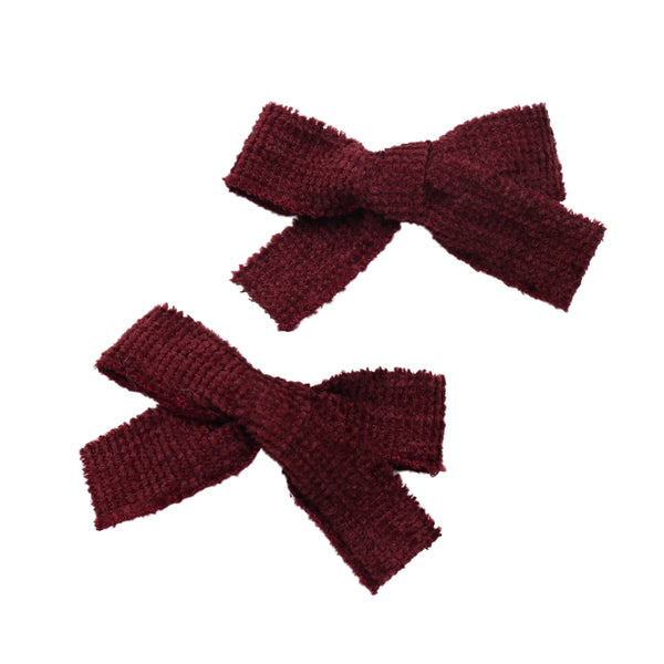 Halo Luxe Abigail Luxe Corduroy Double Clip Set - Wine