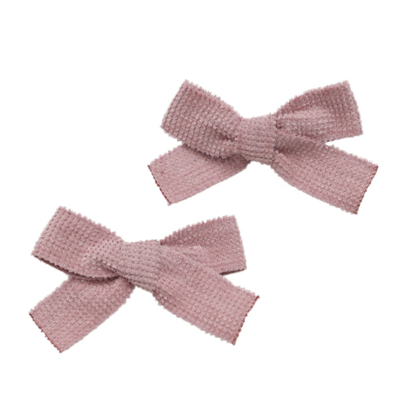 Halo Luxe Abigail Luxe Corduroy Double Clip Set - Dusty Pink