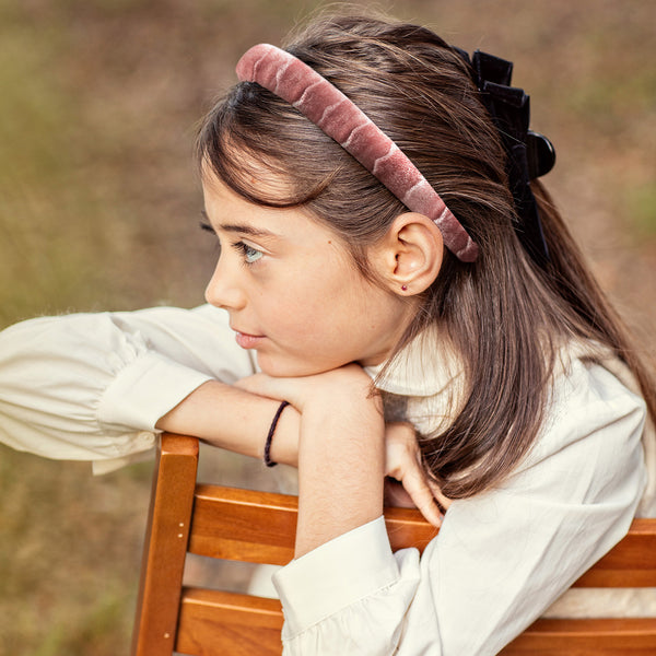 Halo Luxe Ava Scalloped Velvet Headband - Mauve