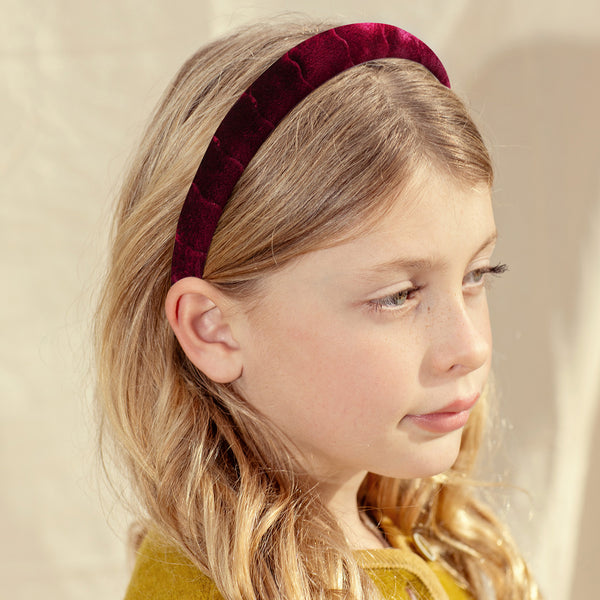 Halo Luxe Ava Scalloped Velvet Headband - Wine