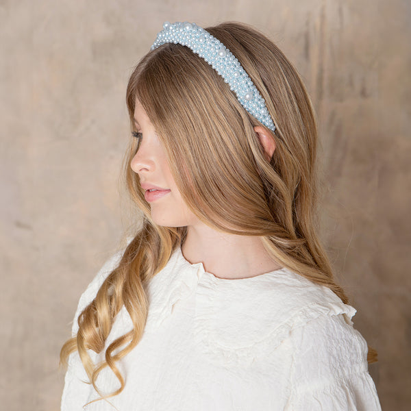 Halo Luxe Becca Pearl Headband - Powder Blue
