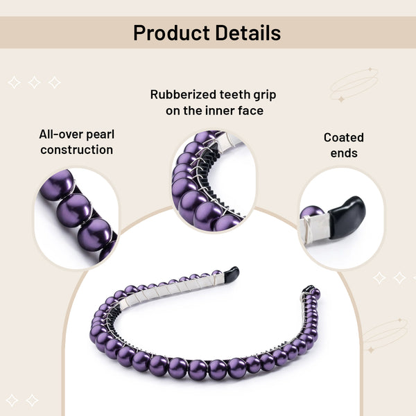Halo Luxe Bon Bon Pearlized Tiara Headband - Plum