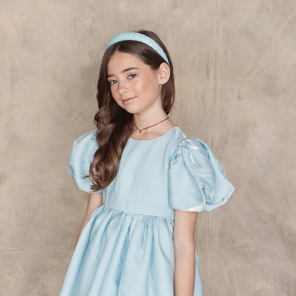 Halo Luxe Poppy Braided Woven Patent Headband - Powder Blue