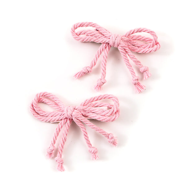 Halo Luxe Bea Braided Rope Double Clip Set - Pink