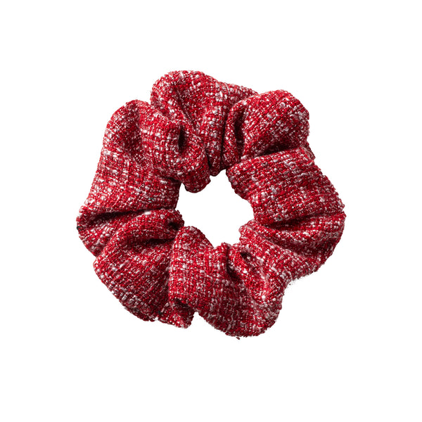 Halo Luxe Clara Tweed Scrunchie - Red