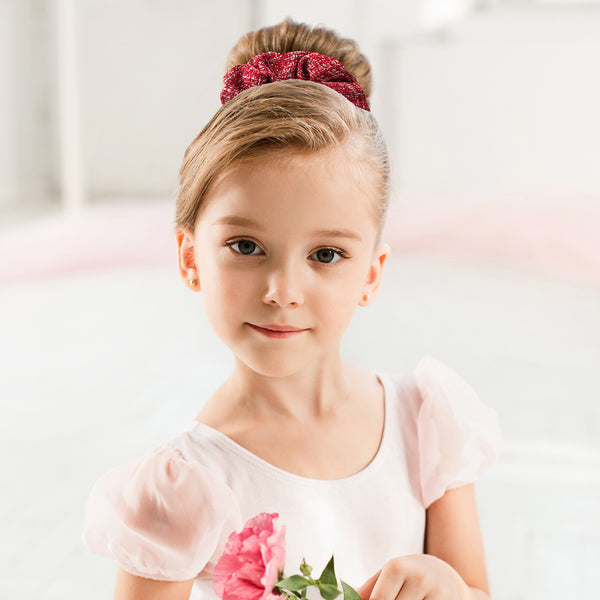 Halo Luxe Clara Tweed Scrunchie - Red