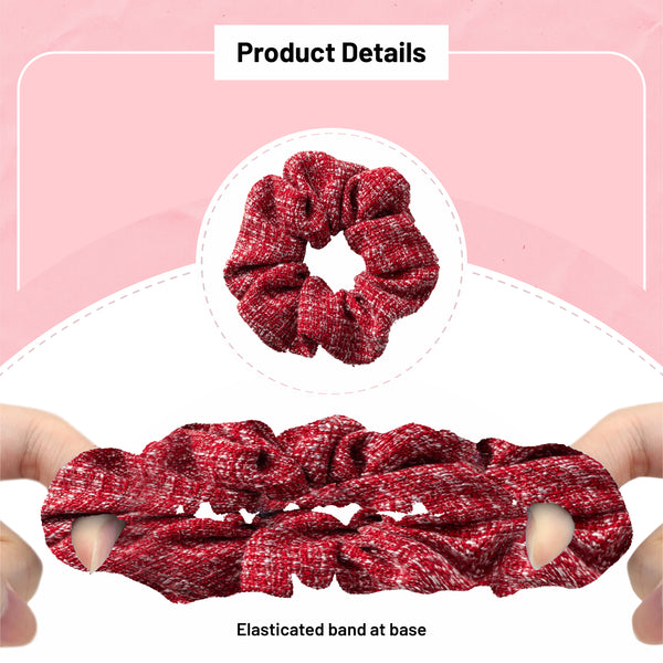 Halo Luxe Clara Tweed Scrunchie - Red