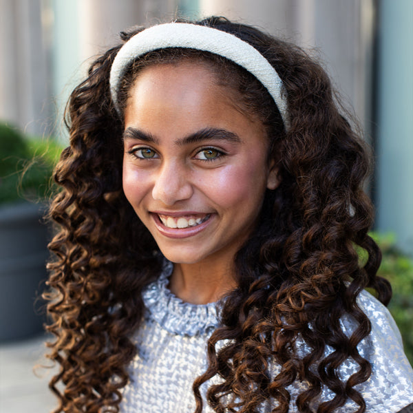 Halo Luxe Clara Tweed Padded Headband - Ecru