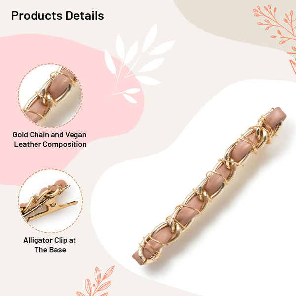 Halo Luxe Coco Gold Chain Clip - Mauve