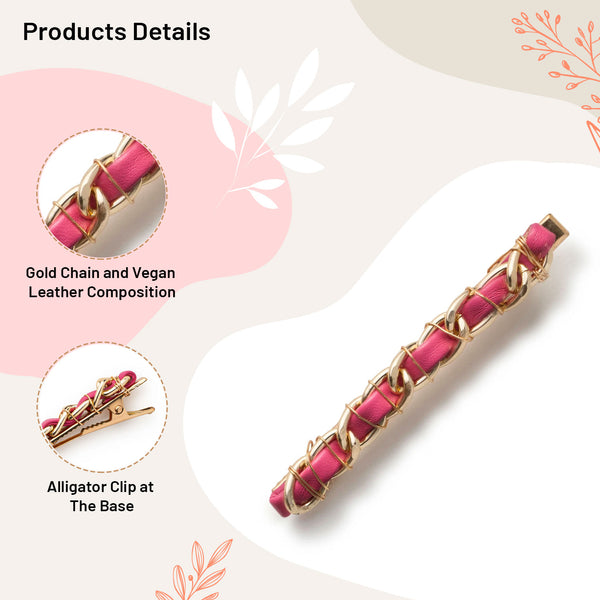 Halo Luxe Coco Gold Chain Clip - Raspberry