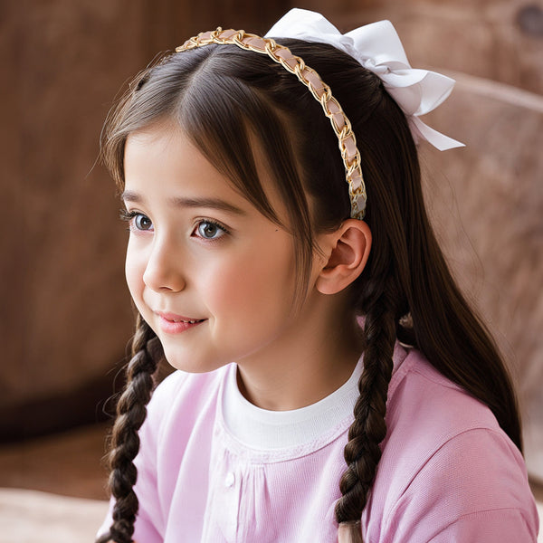 Halo Luxe Coco Gold Chain Headband - Ballet Slipper
