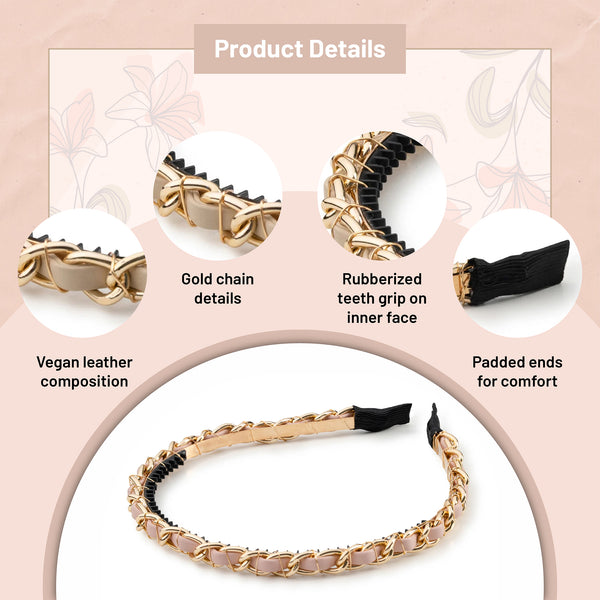Halo Luxe Coco Gold Chain Headband - Ballet Slipper
