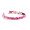 Coco Silver Chain Headband - Hot Pink Denim