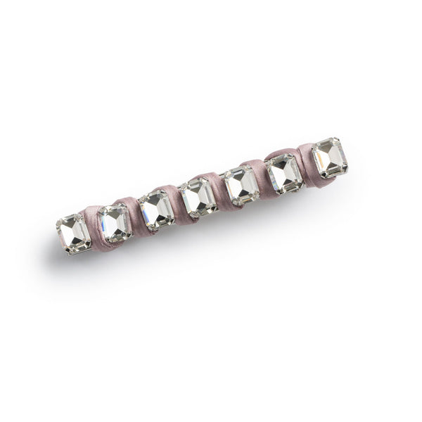 Halo Luxe Crystal Satin Clip - Pink