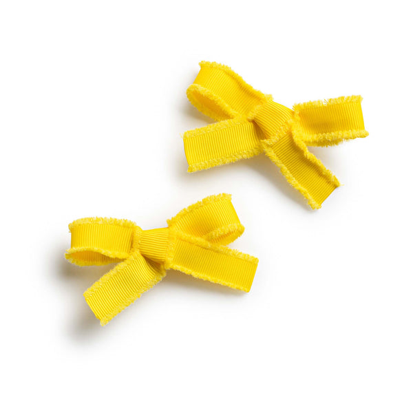 Halo Luxe Dahlia Deconstructed Grosgrain Ribbon Double Clip Set - Yellow