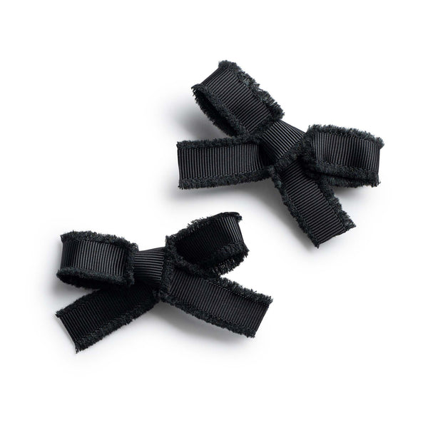 Halo Luxe Dahlia Deconstructed Grosgrain Ribbon Double Clip Set - Black