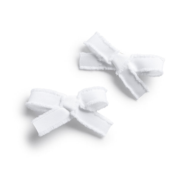 Halo Luxe Dahlia Deconstructed Grosgrain Ribbon Double Clip Set - White