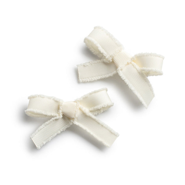 Halo Luxe Dahlia Deconstructed Grosgrain Ribbon Double Clip Set - Off White