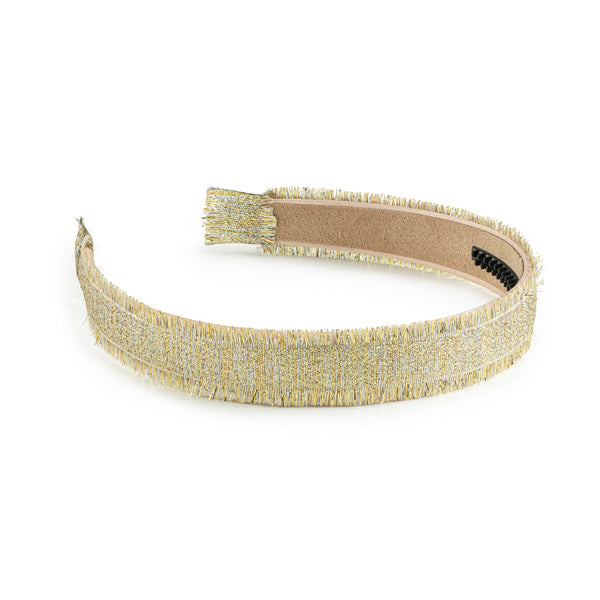 Halo Luxe Dahlia Deconstructed Grosgrain Ribbon Headband - Golden