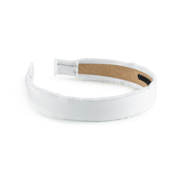 Halo Luxe Dahlia Deconstructed Grosgrain Ribbon Headband - White
