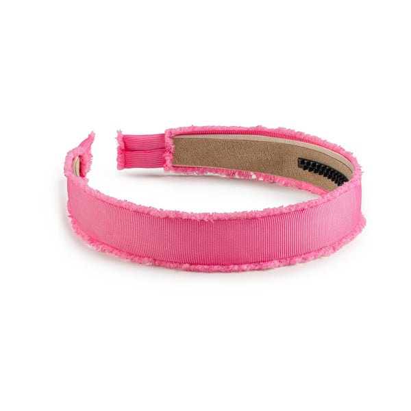 Halo Luxe Dahlia Deconstructed Grosgrain Ribbon Headband - Hot Pink