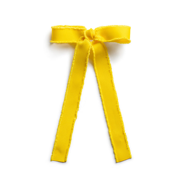 Halo Luxe Dahlia Deconstructed Grosgrain Ribbon Long Tail Clip - Yellow