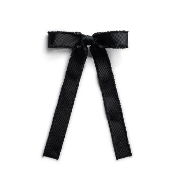 Halo Luxe Dahlia Deconstructed Grosgrain Ribbon Long Tail Clip - Black