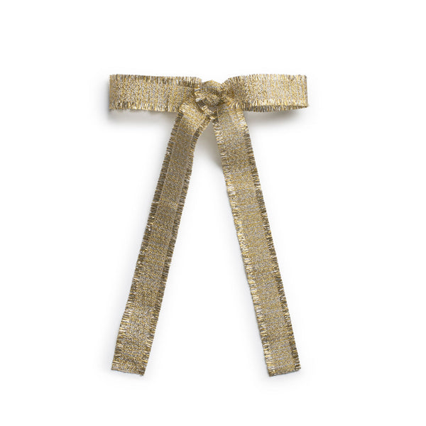 Halo Luxe Dahlia Deconstructed Grosgrain Ribbon Long Tail Clip - Golden