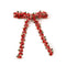 Halo Luxe Gia Embroidered Floral Bow Hair Clip - Cherry Red