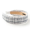 Halo Luxe Estella Tweed Pearl Trimmed Headband - Ivory/Black